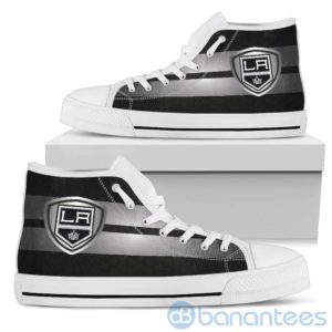 Horizontal Stripes Los Angeles Kings High Top Shoes Product Photo