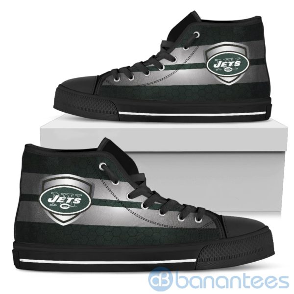Horizontal Stripes New York Jets High Top Shoes Product Photo