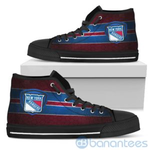 Horizontal Stripes New York Rangers High Top Shoes Product Photo