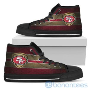 Horizontal Stripes San Francisco 49ers High Top Shoes Product Photo