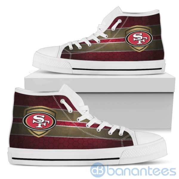 Horizontal Stripes San Francisco 49ers High Top Shoes Product Photo