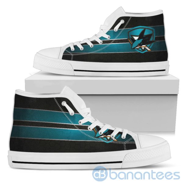 Horizontal Stripes San Jose Sharks High Top Shoes Product Photo