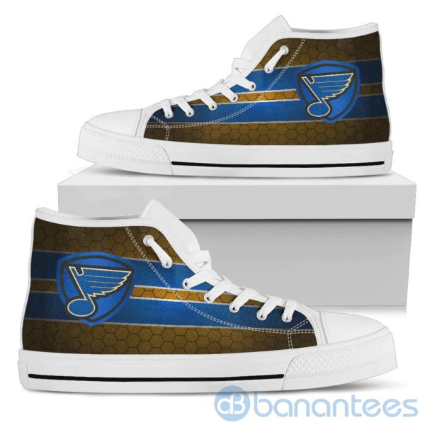 Horizontal Stripes St. Louis Blues High Top Shoes Product Photo