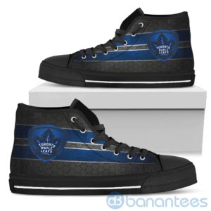 Horizontal Stripes Toronto Maple Leafs High Top Shoes Product Photo
