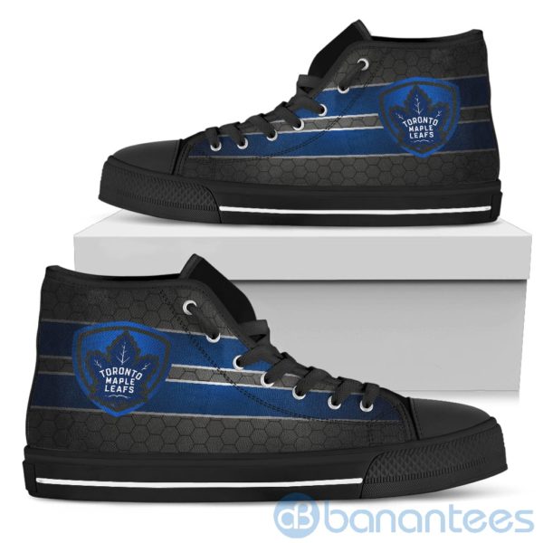 Horizontal Stripes Toronto Maple Leafs High Top Shoes Product Photo