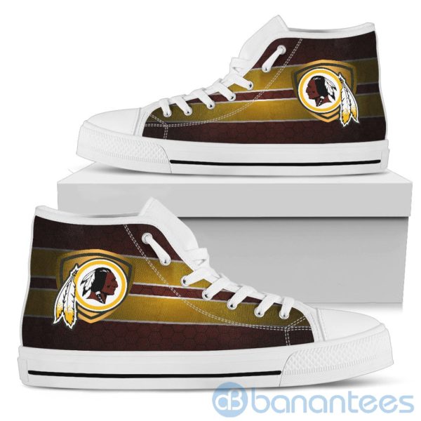 Horizontal Stripes Washington Redskins High Top Shoes Product Photo