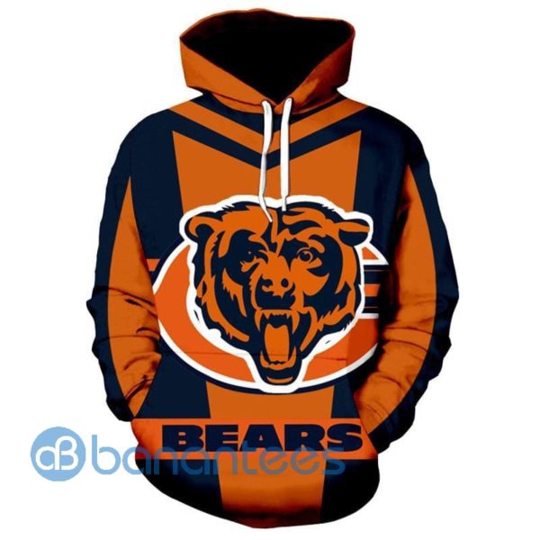 Hot Sale Chicago Bears Orange Black 3D Hoodie Zip Hoodie Product Photo