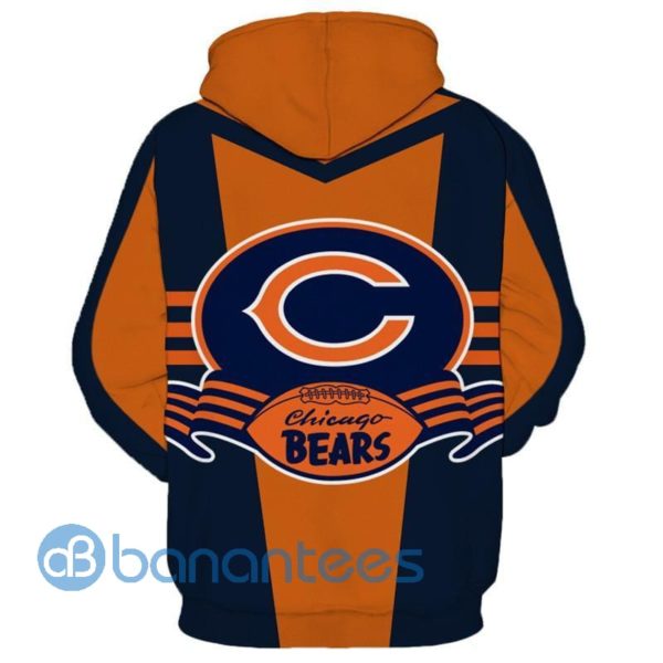 Hot Sale Chicago Bears Orange Black 3D Hoodie Zip Hoodie Product Photo
