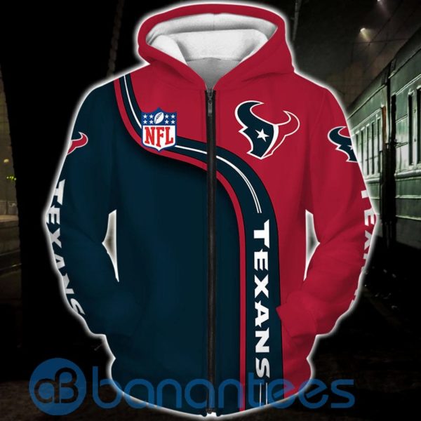 Houston Texans All Over Printed 3D Hoodie, Zip Hoodie Product Photo