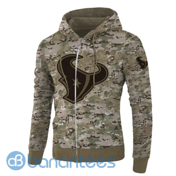 Houston Texans Camo All Over Printed 3D Hoodie, Zip Hoodie Product Photo