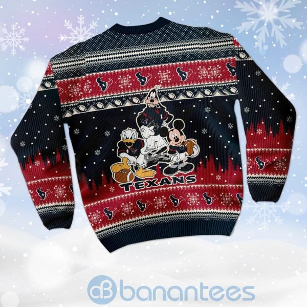 Houston Texans Disney Donald Duck Mickey Mouse Goofy Custom Name Christmas 3D Sweater Product Photo