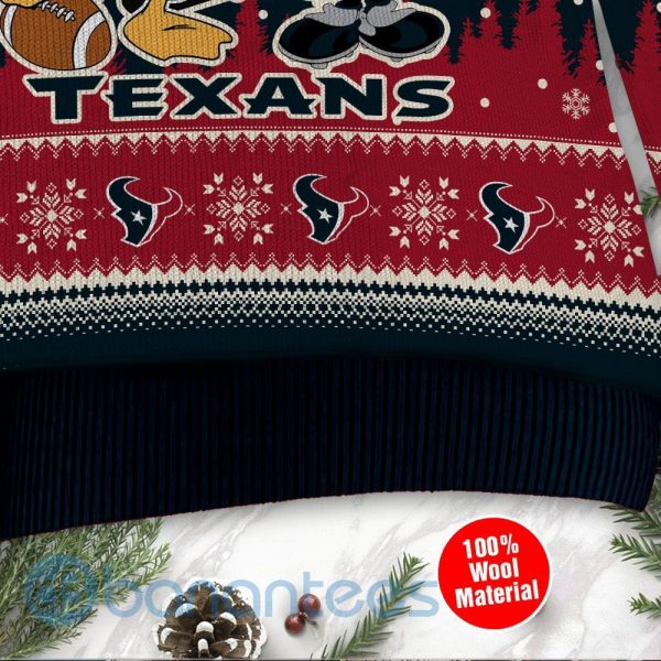 Houston Texans Disney Donald Duck Mickey Mouse Goofy Custom Name Christmas 3D Sweater Product Photo