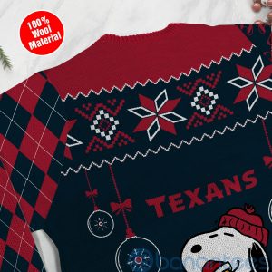 Houston Texans Funny Charlie Brown Peanuts Snoopy Christmas Tree Ugly Christmas 3D Sweater Product Photo