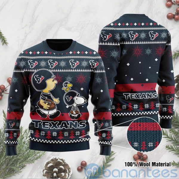 Houston Texans Funny Charlie Brown Peanuts Snoopy Ugly Christmas 3D Sweater Product Photo
