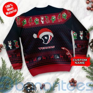 Houston Texans Grateful Dead SKull And Bears Custom Name Uglu Christmas 3D Sweater Product Photo