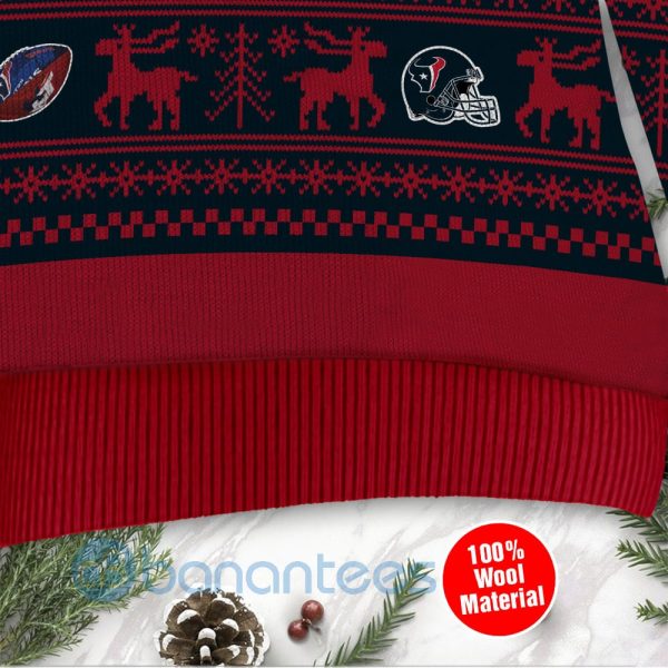 Houston Texans Grateful Dead SKull And Bears Custom Name Uglu Christmas 3D Sweater Product Photo