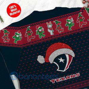 Houston Texans Grateful Dead SKull And Bears Custom Name Uglu Christmas 3D Sweater Product Photo
