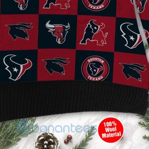 Houston Texans Logo Checkered Flannel Design Ugly Christmas 3D Sweater Product Photo