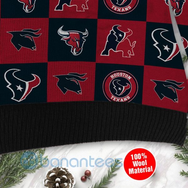 Houston Texans Logo Checkered Flannel Design Ugly Christmas 3D Sweater Product Photo