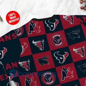 Houston Texans Logo Checkered Flannel Design Ugly Christmas 3D Sweater Product Photo