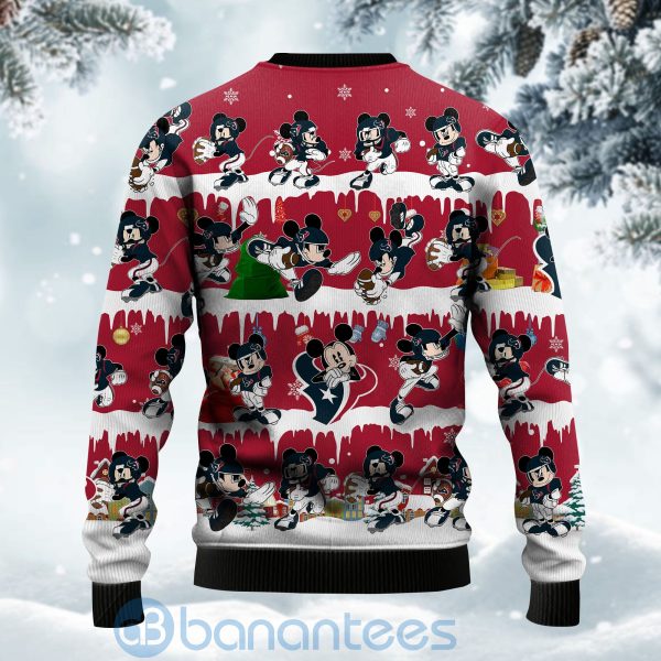 Houston Texans Mickey American Football Ugly Christmas 3D Sweater Product Photo