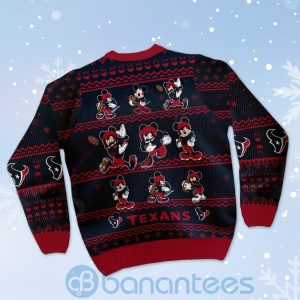 Houston Texans Mickey Mouse Ugly Christmas 3D Sweater Product Photo