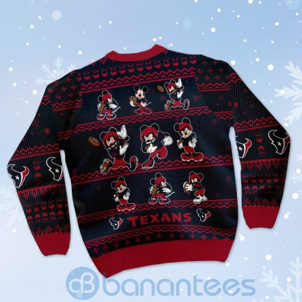 Houston Texans Mickey Mouse Ugly Christmas 3D Sweater Product Photo