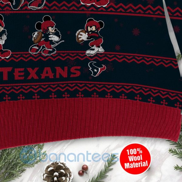 Houston Texans Mickey Mouse Ugly Christmas 3D Sweater Product Photo