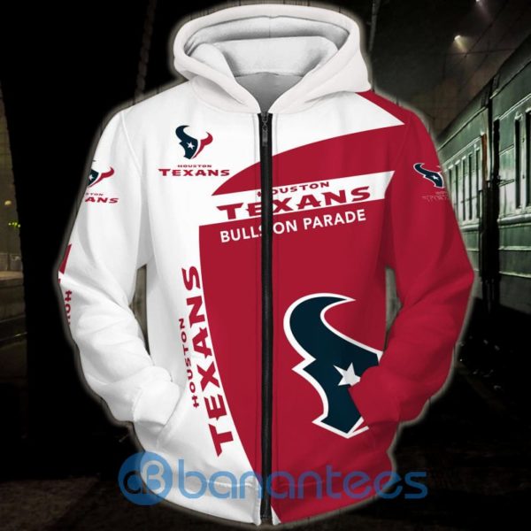 Houston Texans Pullover Hoodie 3D Bulls On Parade Product Photo