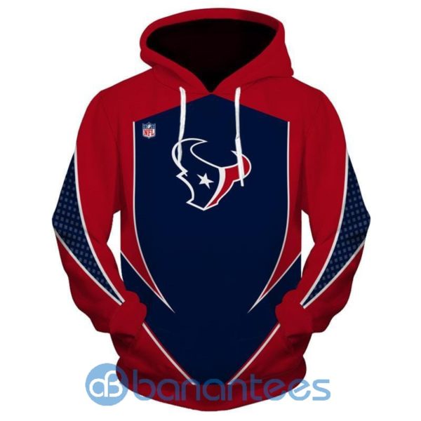 Houston Texans Red And Navy Hoodie 3D Product Photo