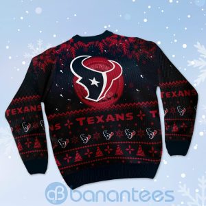 Houston Texans Santa Claus In The Moon Ugly Christmas 3D Sweater Product Photo