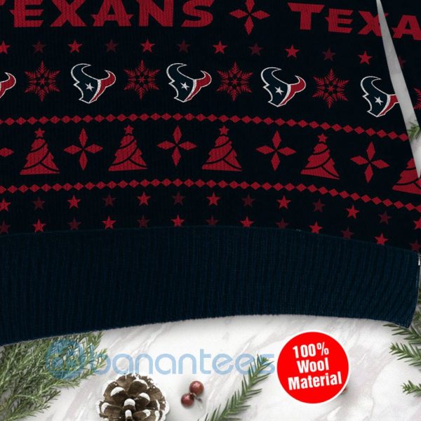 Houston Texans Santa Claus In The Moon Ugly Christmas 3D Sweater Product Photo
