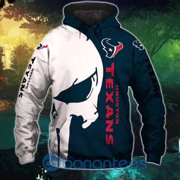 Houston Texans Skull Design Full Printed 3D Hoodie Zip Hoodie Product Photo