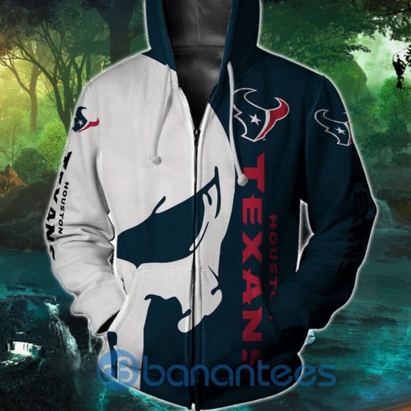 Houston Texans Skull Design Full Printed 3D Hoodie Zip Hoodie Product Photo