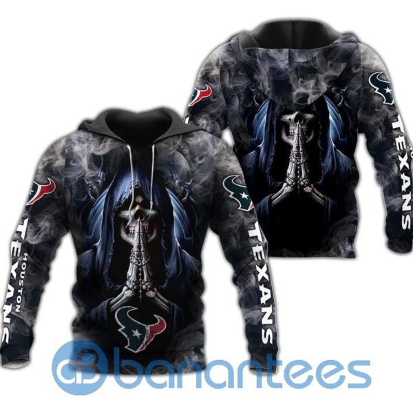 Houston Texans Skull Smoke All Over Printed 3D Hoodie Zip Hoodie Product Photo