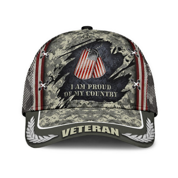 I Am Pround Of My Country Veteran Camo Printed 3D Cap Product Photo