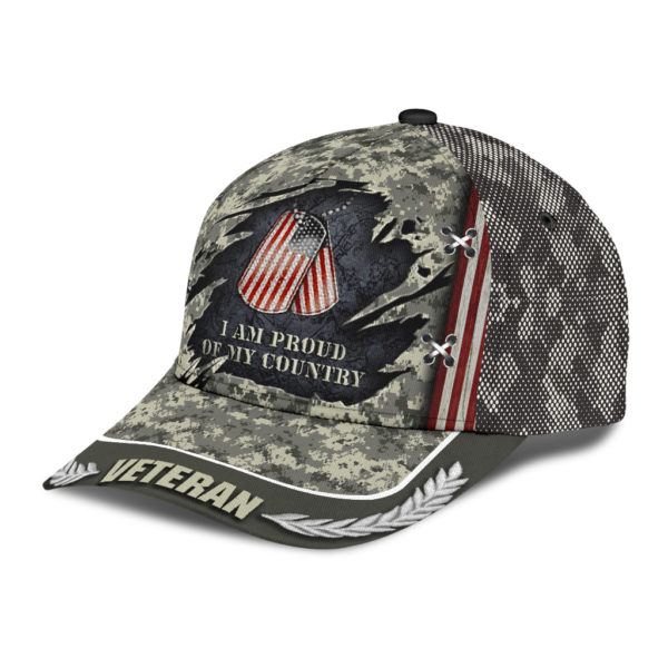 I Am Pround Of My Country Veteran Camo Printed 3D Cap Product Photo