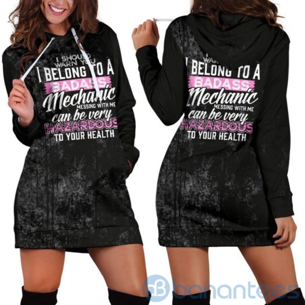 I Belong To A Mechanic Hoodie Dress For Women Product Photo
