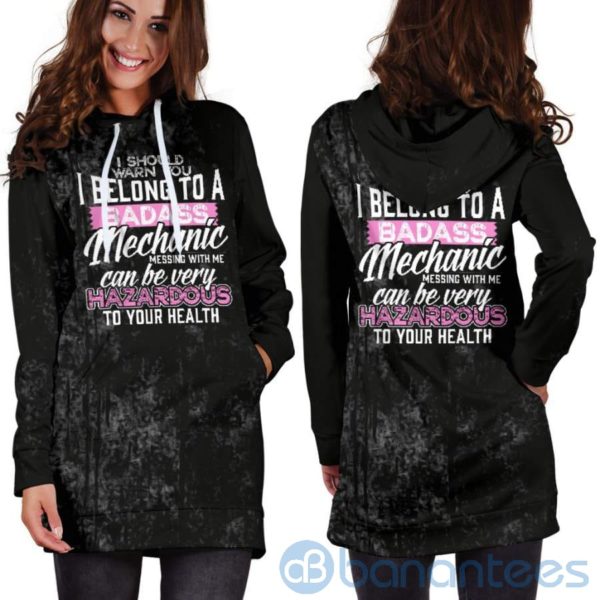 I Belong To A Mechanic Hoodie Dress For Women Product Photo