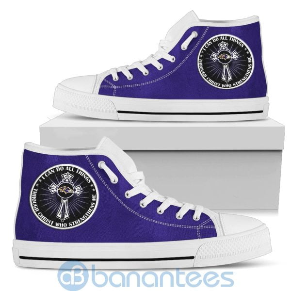I Can Do All Things Through Christ Baltimore Ravens High Top Shoes Product Photo