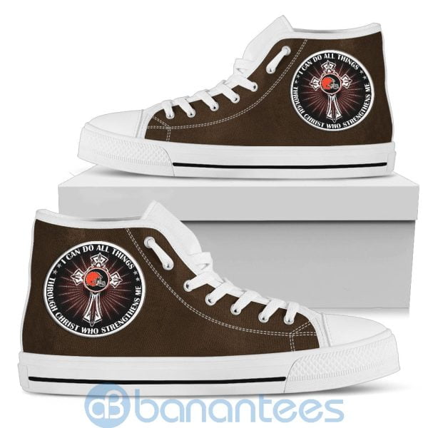 I Can Do All Things Through Christ Cleveland Browns High Top Shoes Product Photo
