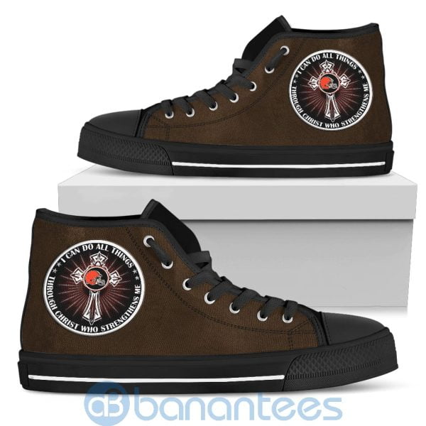 I Can Do All Things Through Christ Cleveland Browns High Top Shoes Product Photo