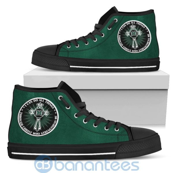 I Can Do All Things Through Christ Hawaii Rainbow Warriors High Top Shoes Product Photo