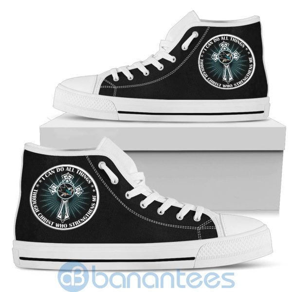 I Can Do All Things Through Christ San Jose Sharks High Top Shoes Product Photo