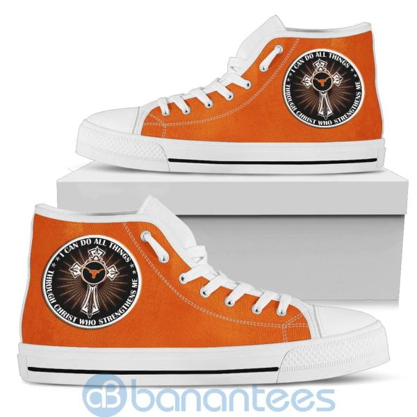 I Can Do All Things Through Christ Texas Longhorns High Top Shoes Product Photo