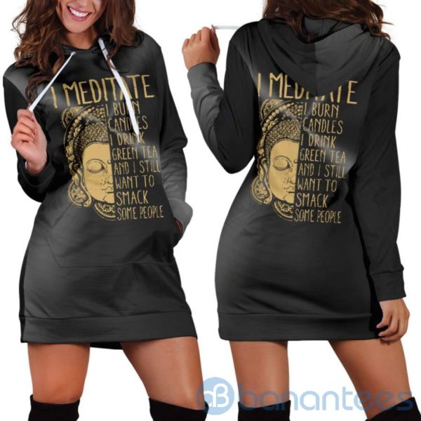 I Drink Tea Hoodie Dress For Women Product Photo