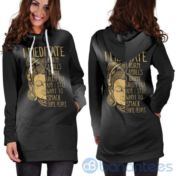 I Drink Tea Hoodie Dress For Women Product Photo