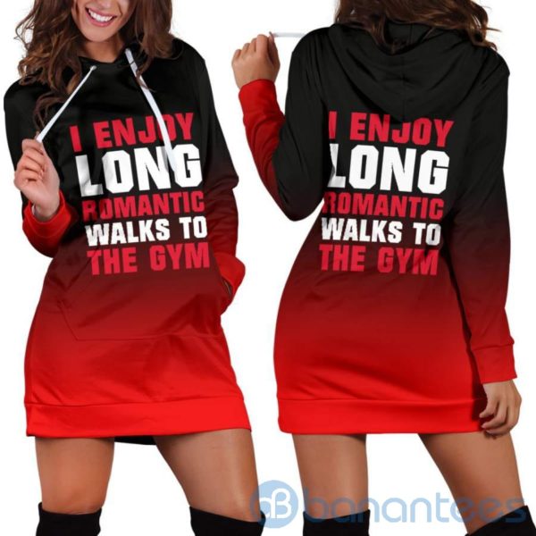 I Enjoy Long Romantic Walks To The Gym Hoodie Dress For Women Product Photo