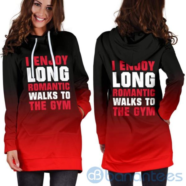 I Enjoy Long Romantic Walks To The Gym Hoodie Dress For Women Product Photo