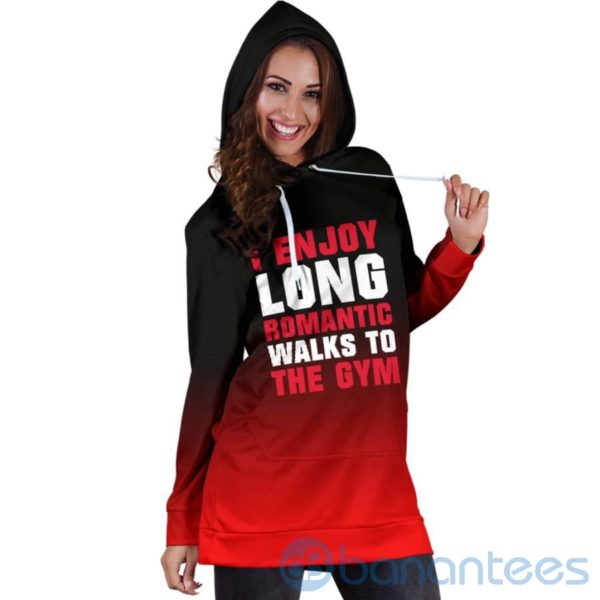 I Enjoy Long Romantic Walks To The Gym Hoodie Dress For Women Product Photo